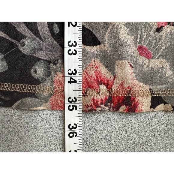 Anthropologie Monarc Gray Open Front Kimono Jacket Women Small Roses Pockets - Picture 10 of 10